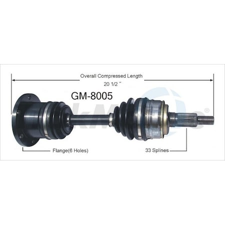 Surtrack Axle Cv Axle Shaft, Gm-8005 GM-8005